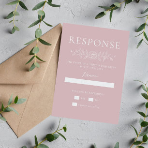 Floral Simplicity 1 Moonlight Minimal Wedding RSVP Card