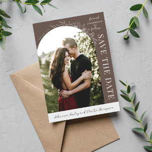 Floral Simplicity 1 Mushroom Brown Save The Date