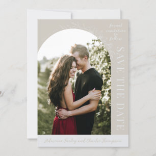 Floral Simplicity 1 Oyster Beige Save The Date