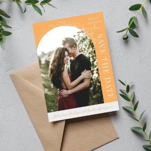 Floral Simplicity 1 Sorbet Orange Save The Date