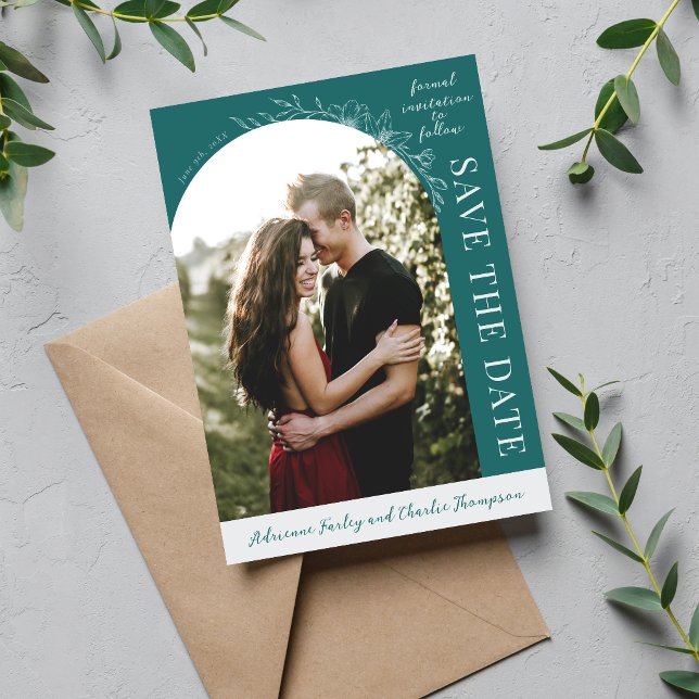 Floral Simplicity 1 Teal Save The Date (Creator Uploaded)