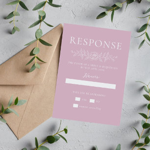 Floral Simplicity 1 Wisteria Minimal Wedding RSVP Card