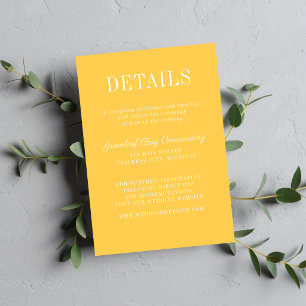 Floral Simplicity 2 Marigold Minimalist Wedding Enclosure Card