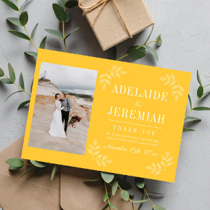 Floral Simplicity 2 Marigold Wedding Thank You Card