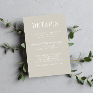 Floral Simplicity 2 Oyster Minimalist Wedding Enclosure Card
