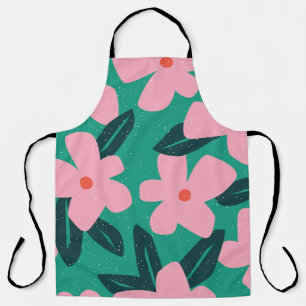 Floral Simplicity: Abstract Beauty Apron