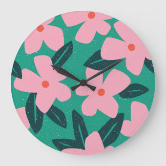 Floral Simplicity: Abstract Beauty Large Clock