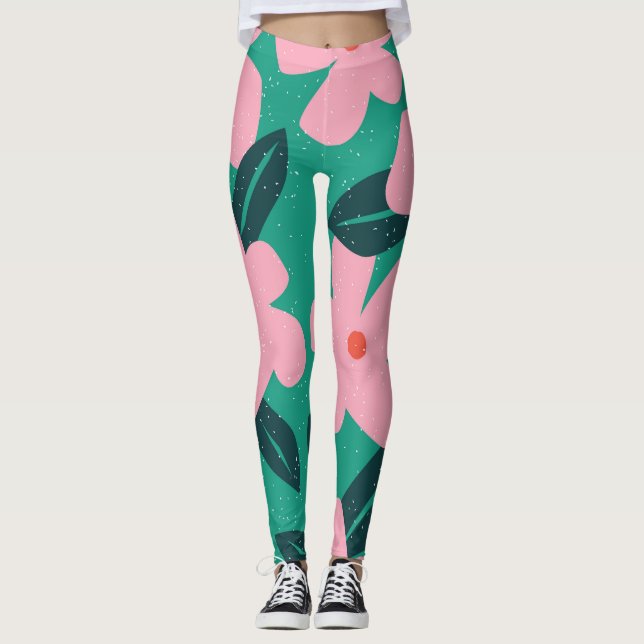 Floral Simplicity: Abstract Beauty Leggings (Front)