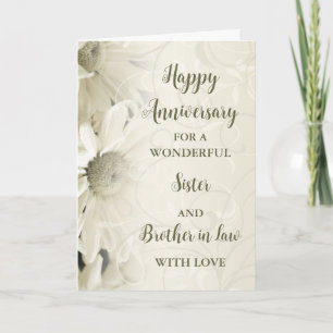 Floral Sister & Brother in Law Anniversary Card