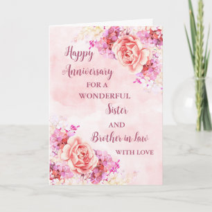 Floral Sister & Brother in Law Anniversary Card