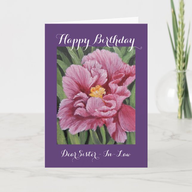 Floral sister-in-law/Birthday Card (Front)