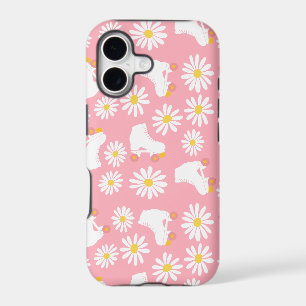 Floral Skates Roller Skating Pattern Birthday Pink