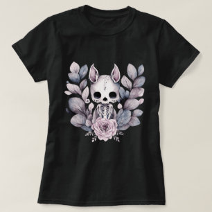 Floral Skeleton Bunny Pastel Gothic T Shirt