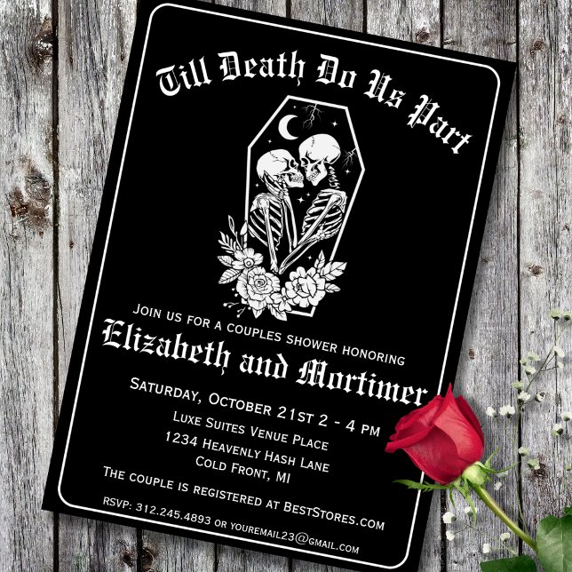 Floral Skeleton Couples Shower Invitation (Creator Uploaded)