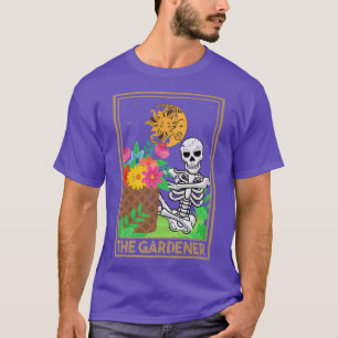 Floral Skeleton Gardening Tarot Gardener Plant Lov T-Shirt