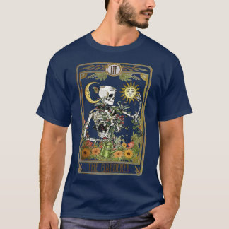 Floral Skeleton Gardening Tarot The Gardener Plant T-Shirt