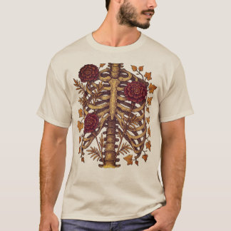 Floral skeleton Rib cage T-Shirt