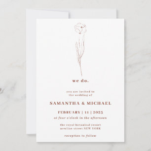 Floral Sketch Terracotta Indie Botanical we do Invitation