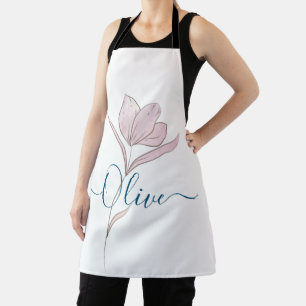 Floral Sketch watercolor Personalised Apron