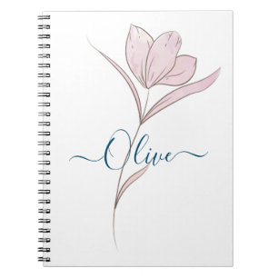 Floral Sketch watercolor Personalised Notebook