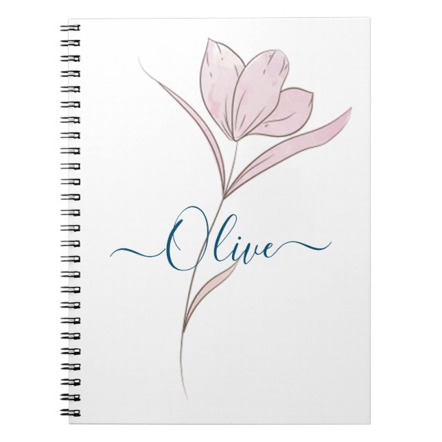 Floral Sketch watercolor Personalised  Notebook (Front)