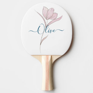 Floral Sketch watercolor Personalised Ping Pong Paddle