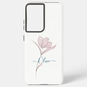 Floral Sketch watercolor Personalised Samsung Galaxy Case