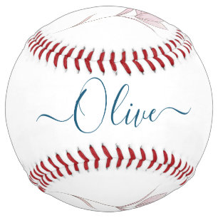 Floral Sketch watercolor Personalised  Softball