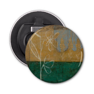 Floral Sketch with Wildflower and Plants Bottle Opener