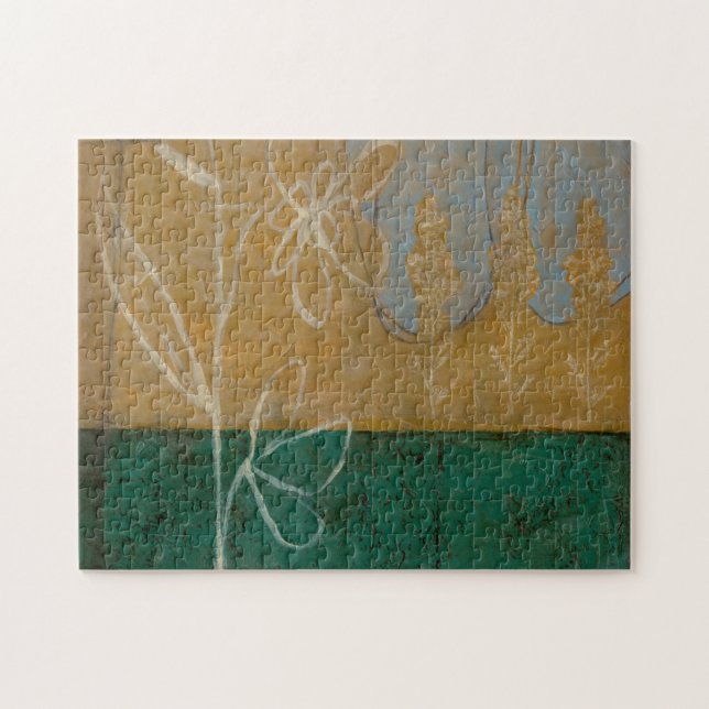 Floral Sketch with Wildflower and Plants Jigsaw Puzzle (Horizontal)