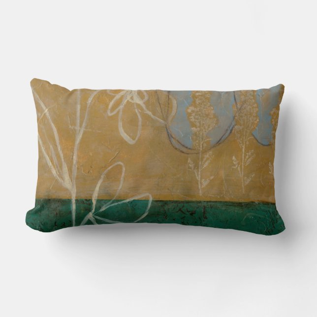 Floral Sketch with Wildflower and Plants Lumbar Cushion (Front)
