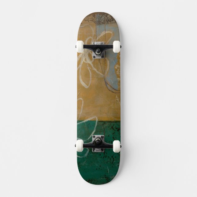 Floral Sketch with Wildflower and Plants Skateboard (Front)