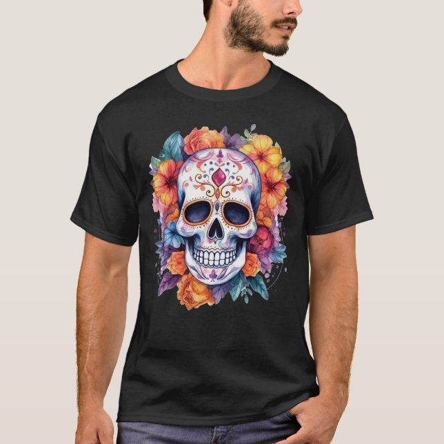 Floral Skull 14 T-Shirt (Front)
