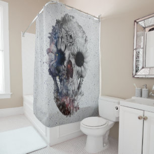Floral Skull 2 Shower Curtain
