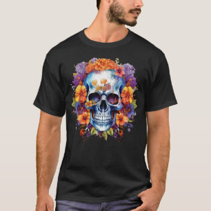 Floral Skull 8 T-Shirt