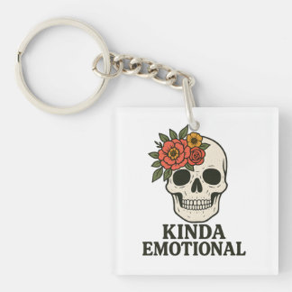 Floral Skull Aesthetic with Soft Emotional Touch Key Ring