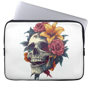 Floral Skull Bloom Laptop Sleeve