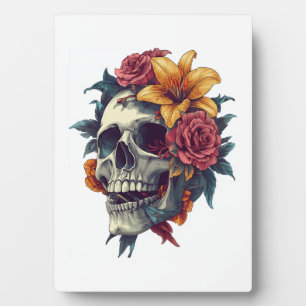 Floral Skull Bloom Plaque