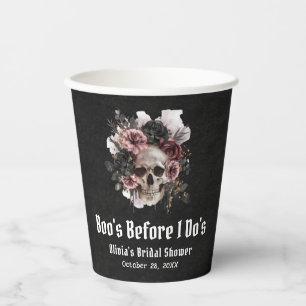 Floral Skull Boo's Before I Do's Bridal Shower Paper Cups
