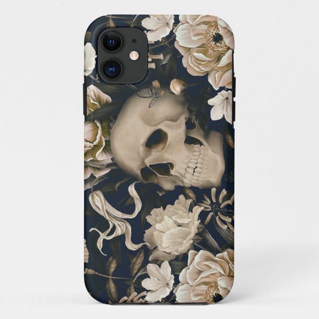 floral skull Case-Mate iPhone case (Back)