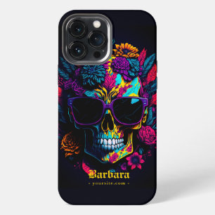 Floral Skull Colourful Retro Stylish Tattoo Artist iPhone 13 Pro Max Case