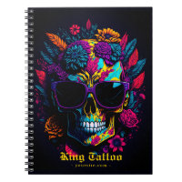 Floral Skull Colourful Retro Stylish Tattoo Artist