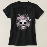 Floral Skull Creepy Cute Gothic T Shirt