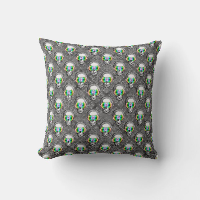 FLORAL SKULL  CUSHION (Front)