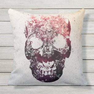 Floral Skull Cushion