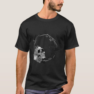 Floral Skull Death Crow Scary Halloween Gothic The T-Shirt