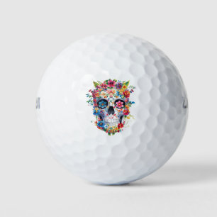 Floral Skull Design Golf Balls