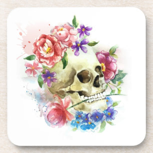 Floral Skull Dia de los Muertos   Coaster