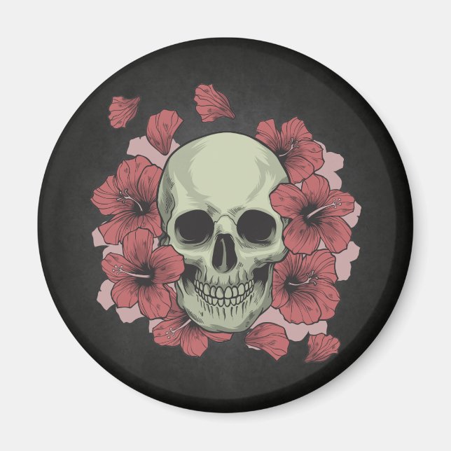 Floral Skull Dia de los Muertos | Magnet (Front)