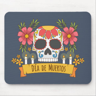 Floral Skull Dia de los Muertos Mousepad